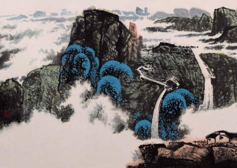 横披山水《烟云万里》