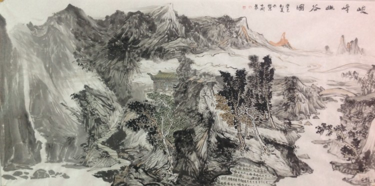 俊峰妙谷图