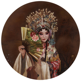 贵妃醉酒 70x70cm 布面油画 2018 