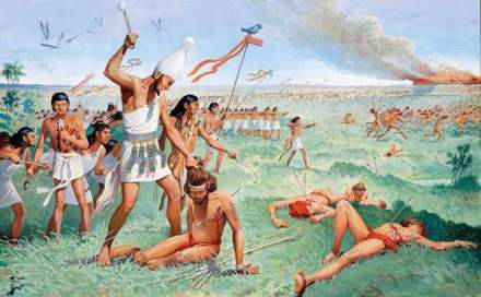 前3100年，上埃及国王美尼斯带兵征战下埃及