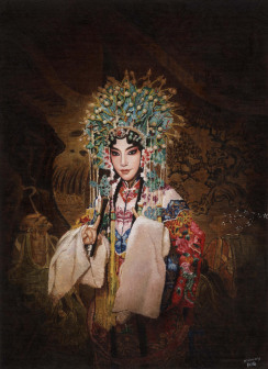 贵妃醉酒 57x78cm 布面油画 2018