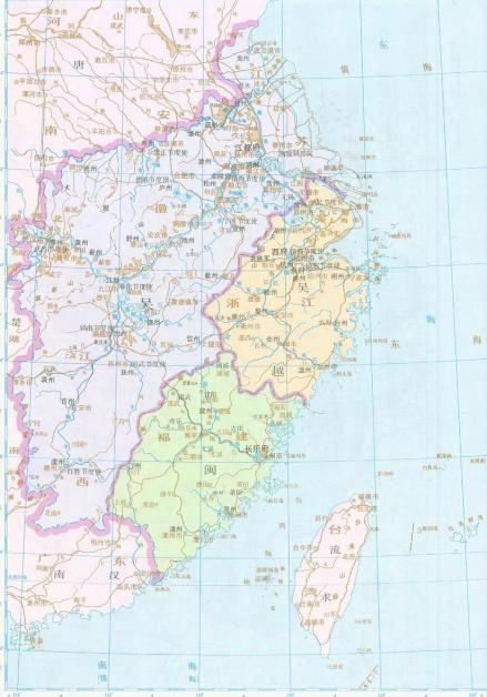 闽国（浅绿部分）