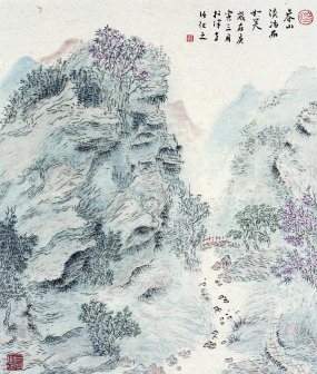《武当春景图》。纵45厘米×横38厘米。2010年。