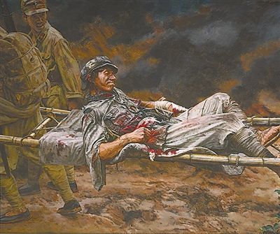 油画《红军师长陈树湘》