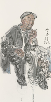 张江舟 鹅庄写生7-136cm×68cm2015年