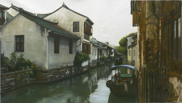 江南水乡之六 70x40cm 布面油画 2019