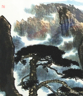山水《松云图》