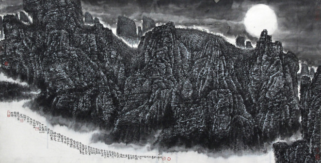 天接云涛连晓雾  吕大江 136cm×68cm