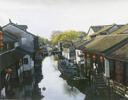江南水乡之五 62x48cm 布面油画 2019